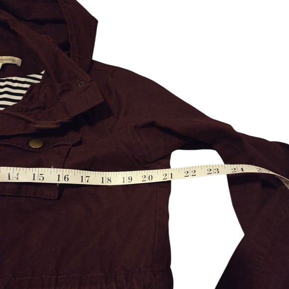 41 Hawthorn Chaplin Lined Hooded Anorak Jacket Utility Pockets Red Gold Sz Large - Picture 4 of 10